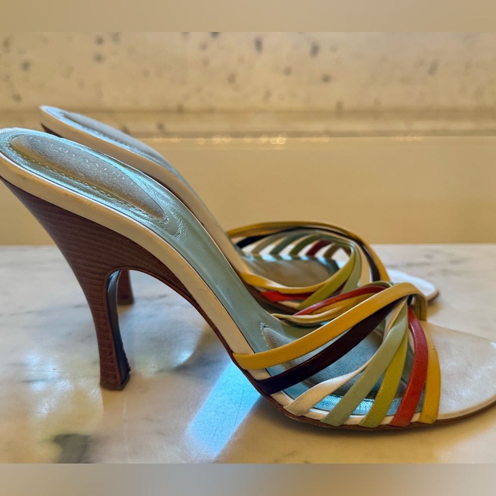 Bottega Veneta 4 inch leather heels in rainbow colors sz 38 - Picture 3 of 6